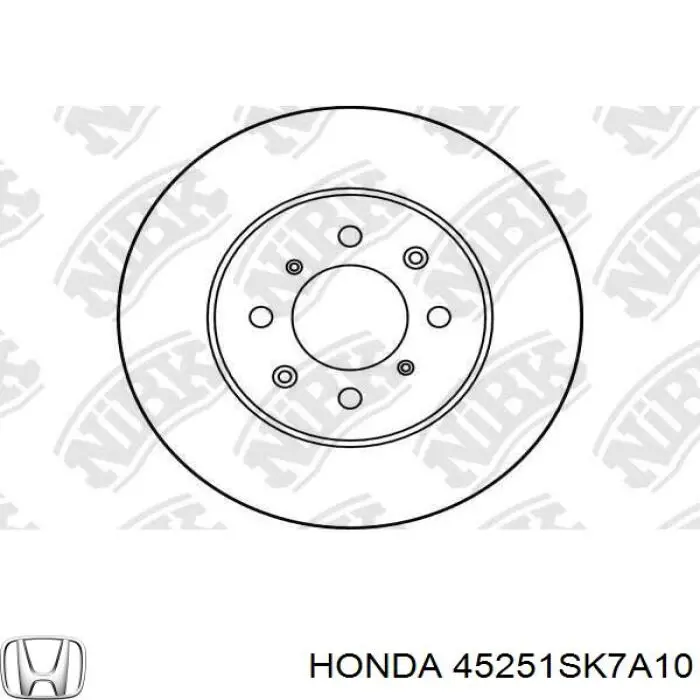 Диск гальмівний передній Honda 45251SK7A10