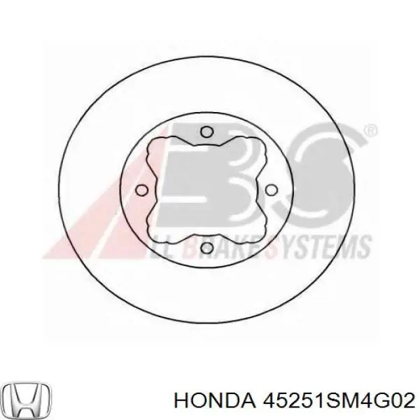 Диск переднього гальма Honda 45251SM4G02 ціна, від 34.53 USD