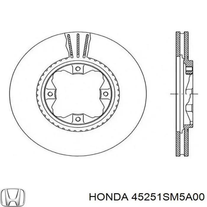 Диск переднього гальма Honda 45251SM5A00 ціна, від 26.92 USD