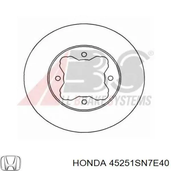 45251SN7E40 Honda диск гальмівний передній