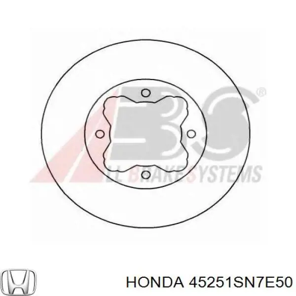Диск переднього гальма Honda 45251SN7E50 ціна, від 35.20 USD