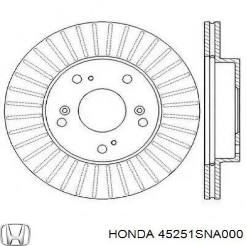 Гальмівні диски передні 45251SNA000 Honda