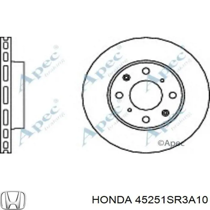 Диск гальмівний передній Honda 45251SR3A10