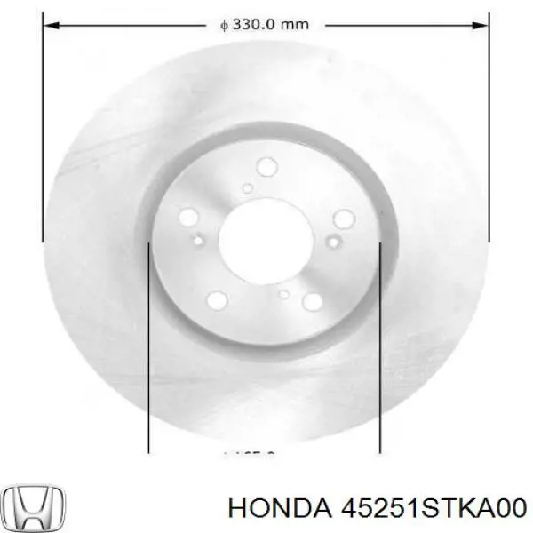 45251STKA00 Honda диск гальмівний передній