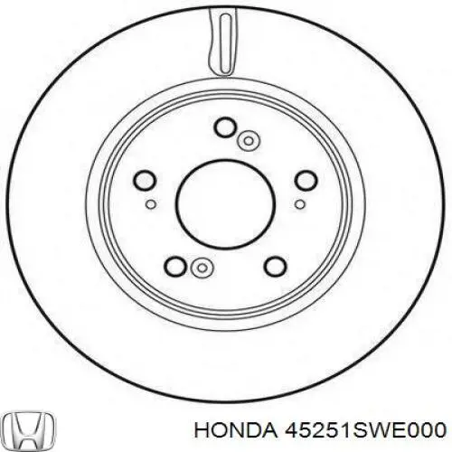 Диск гальмівний передній Honda 45251SWE000