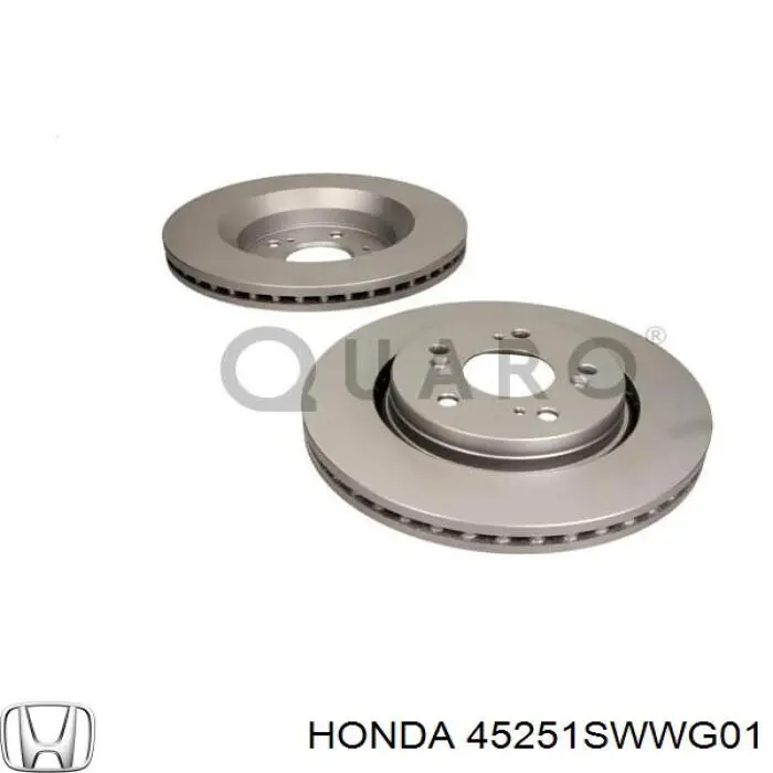 Диск гальмівний передній Honda 45251SWWG01
