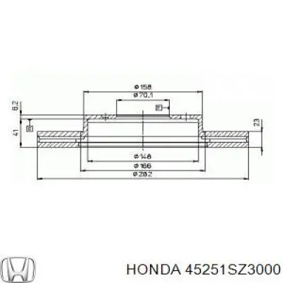 45251SZ3000 Honda Гальмо дискове переднє