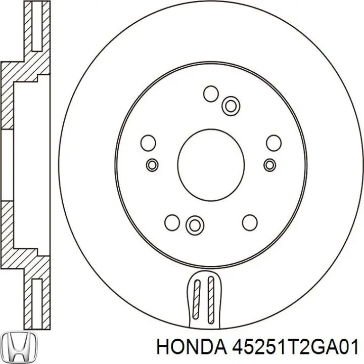 Диск переднього гальма Honda 45251T2GA01 ціна, від 60.78 USD