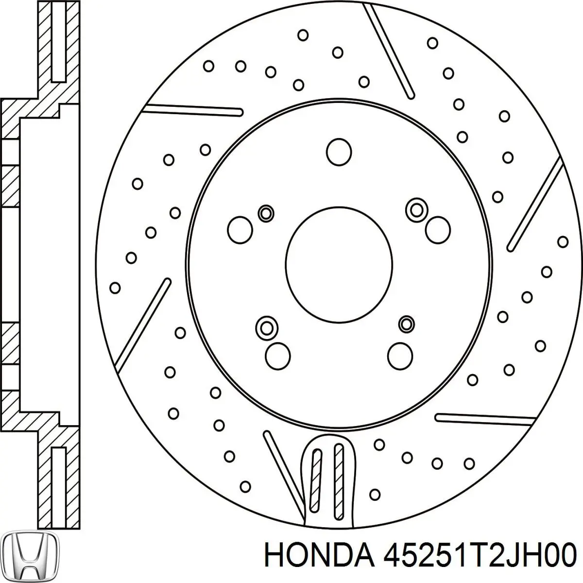 Диск переднього гальма Honda 45251T2JH00 ціна, від 60.78 USD
