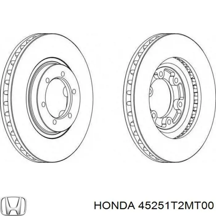 Диск переднього гальма Honda 45251T2MT00 ціна, від 62.05 USD