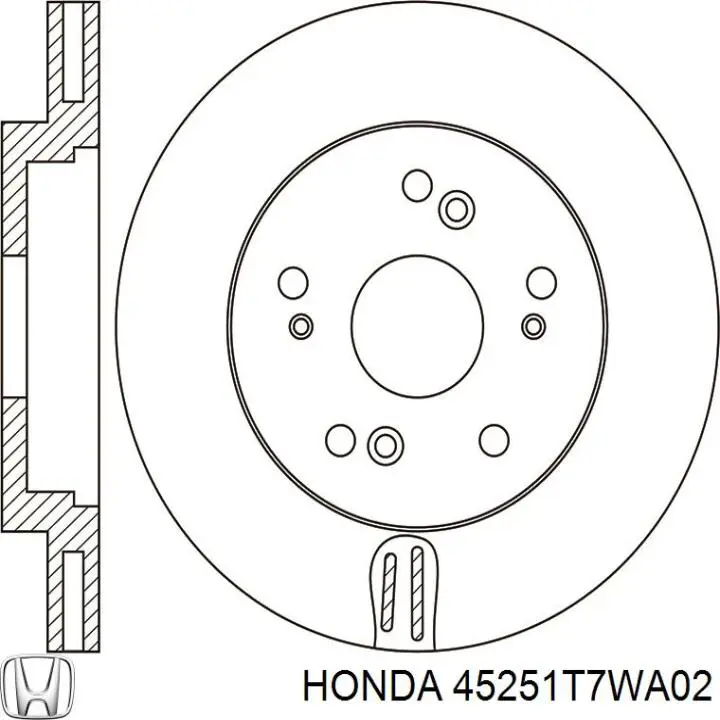 Диск переднього гальма Honda 45251T7WA02 ціна, від 59.13 USD