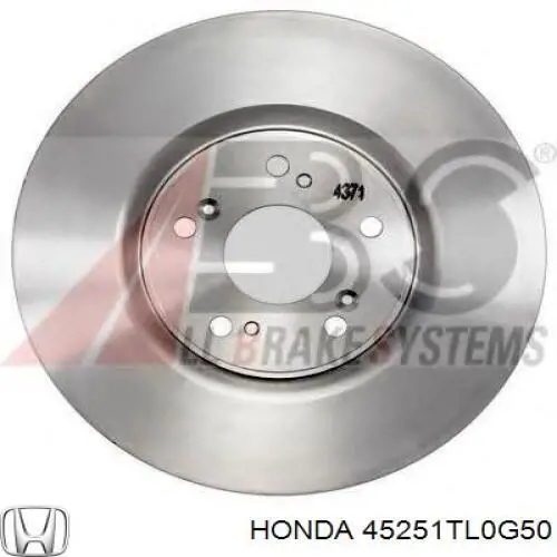 45251TL0G50 Honda диск гальмівний передній