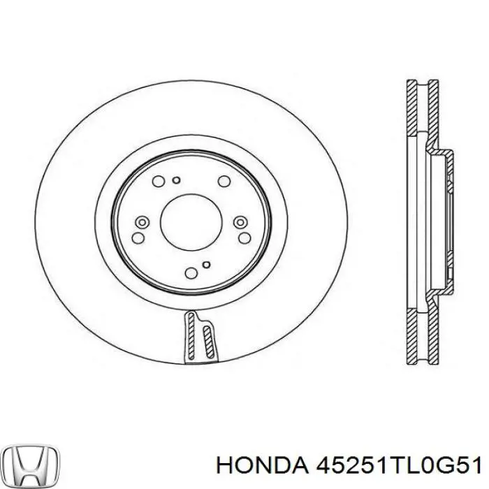 Диск переднього гальма Honda 45251TL0G51 ціна, від 71.30 USD