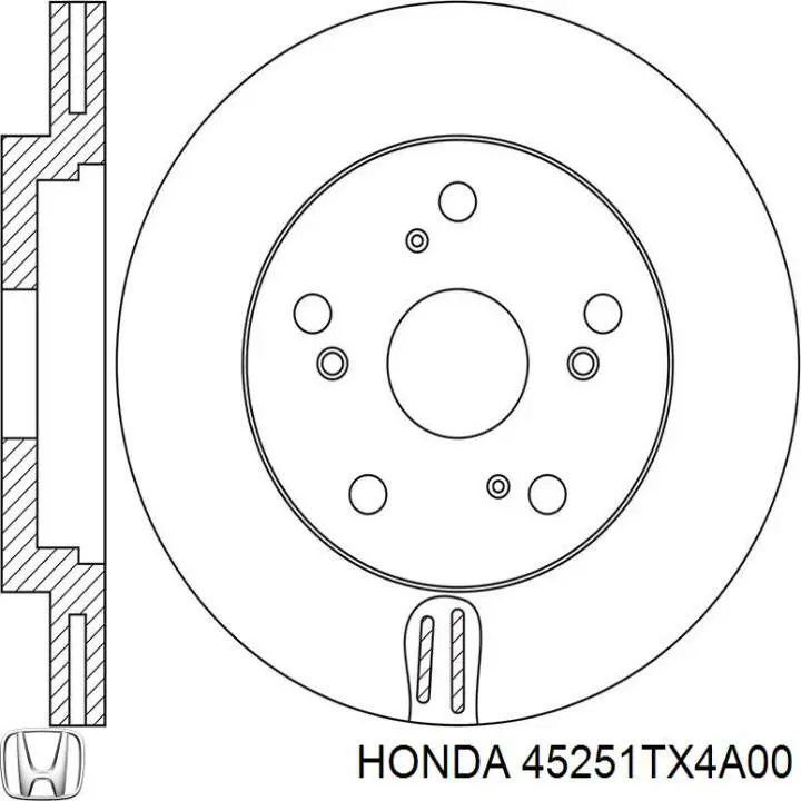 Диск переднього гальма Honda 45251TX4A00 ціна, від 38.09 USD