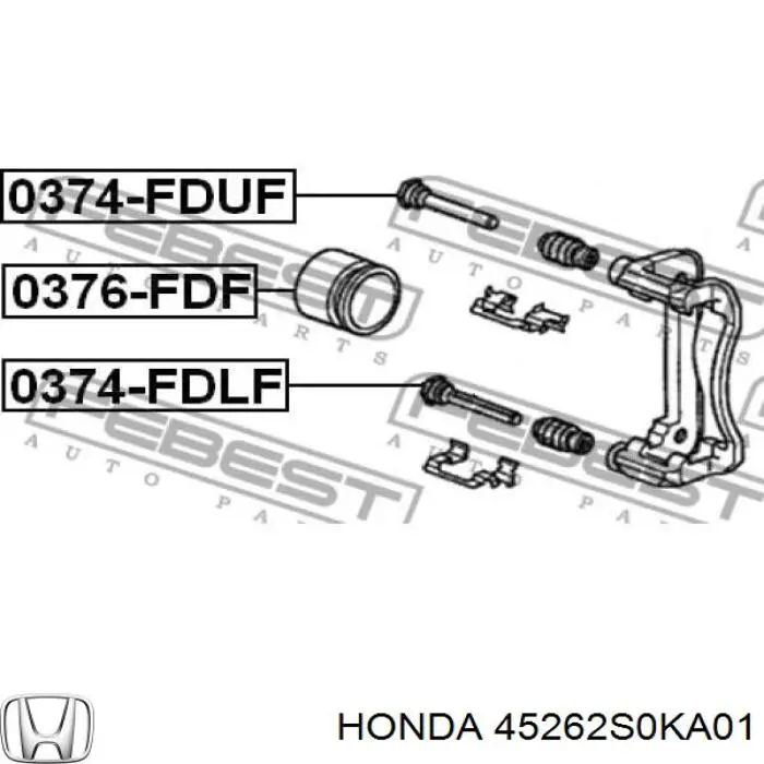 45262S0KA01 Honda направляюча супорту переднього, верхня