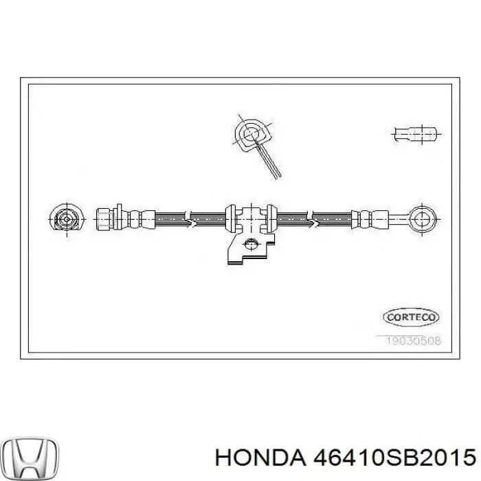 Шланг гальмівний передній Honda 46410SB2015 ціна, від 20.84 USD