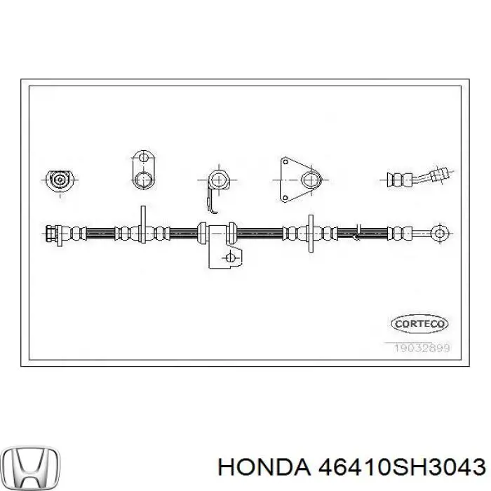 Шланг гальмівний передній, правий Honda 46410SH3043 ціна, від 24.04 USD