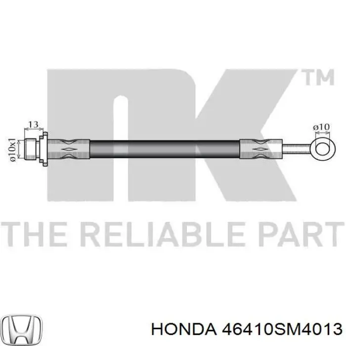 Шланг гальмівний передній, правий Honda 46410SM4013 ціна, від 13.97 USD