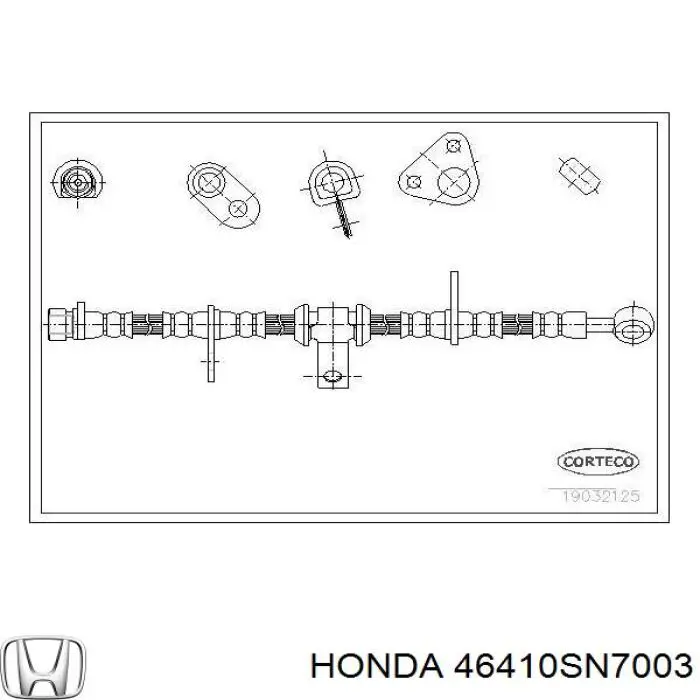 Купити 46410SN7003 Honda Шланг гальмівний передній, правий