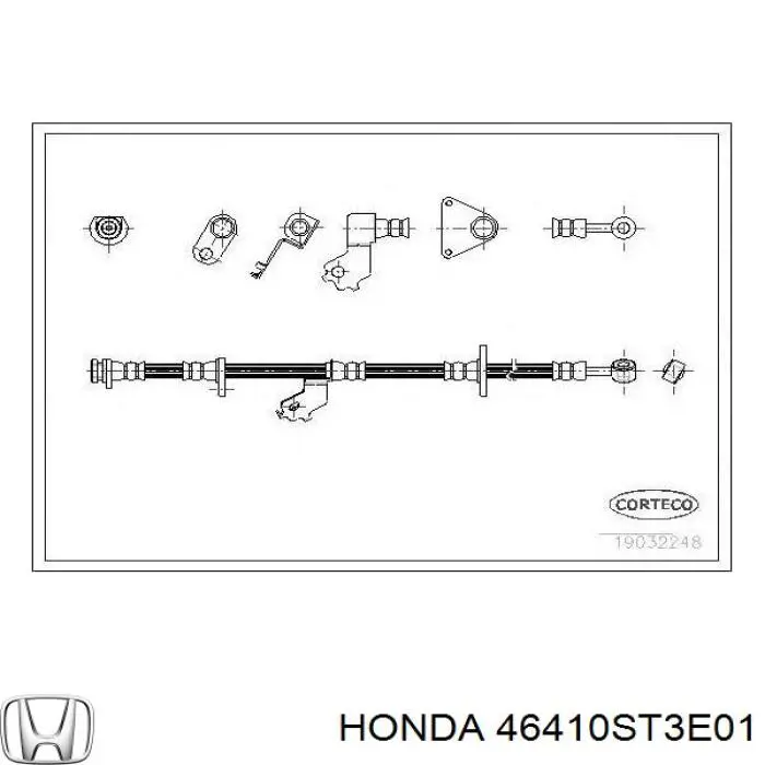 Купити 46410ST3E01 Honda Шланг гальмівний передній, правий