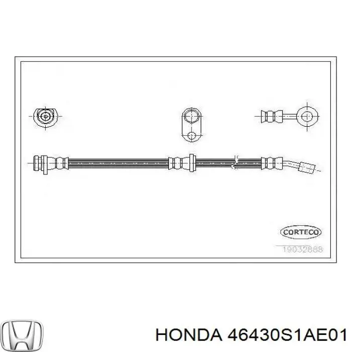 Шланг гальмівний задній, правий Honda Accord 6 (CG) (Хонда Аккорд)