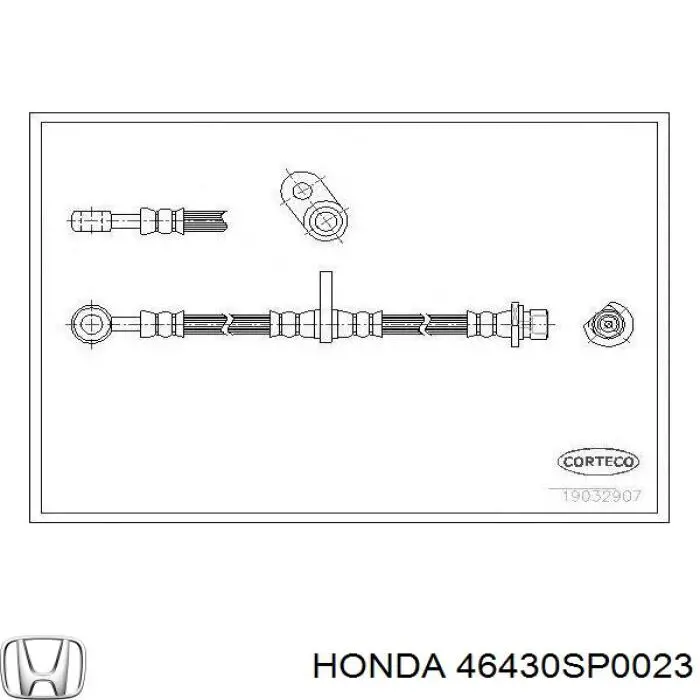 46430SP0023 Honda Шланг гальмівний задній, правий