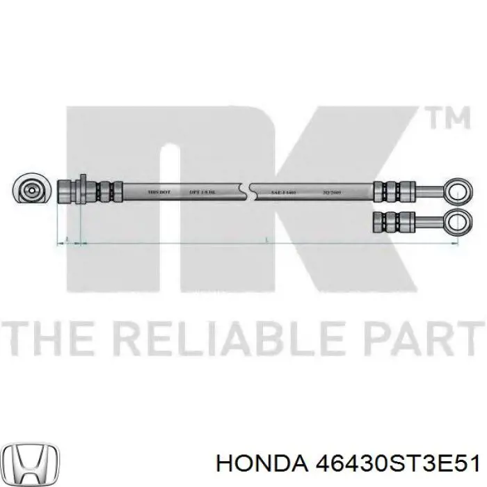 Купити 46430ST3E51 Honda Шланг гальмівний задній
