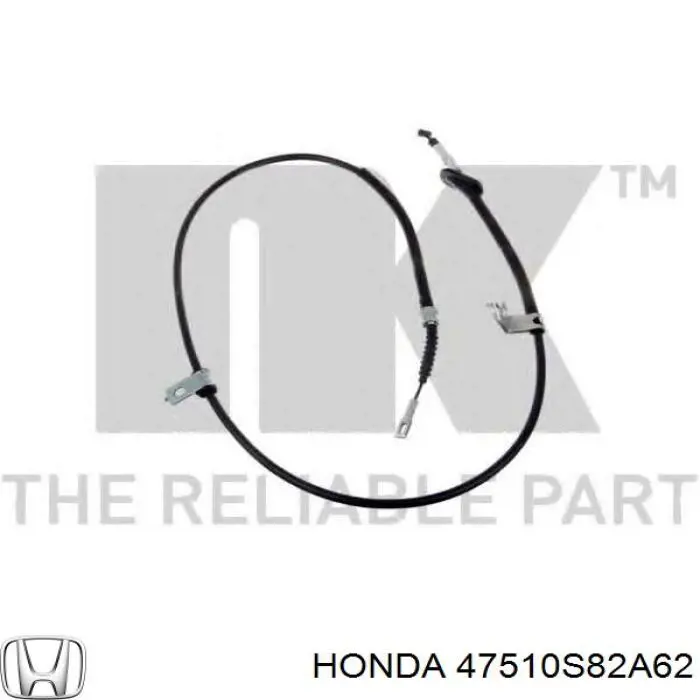 Трос стоянкового гальма задній правий Honda 47510S82A62 ціна, від 27.68 USD
