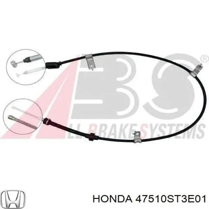 Трос ручного гальма задній, правий Honda 47510ST3E01 ціна, від 20.01 USD