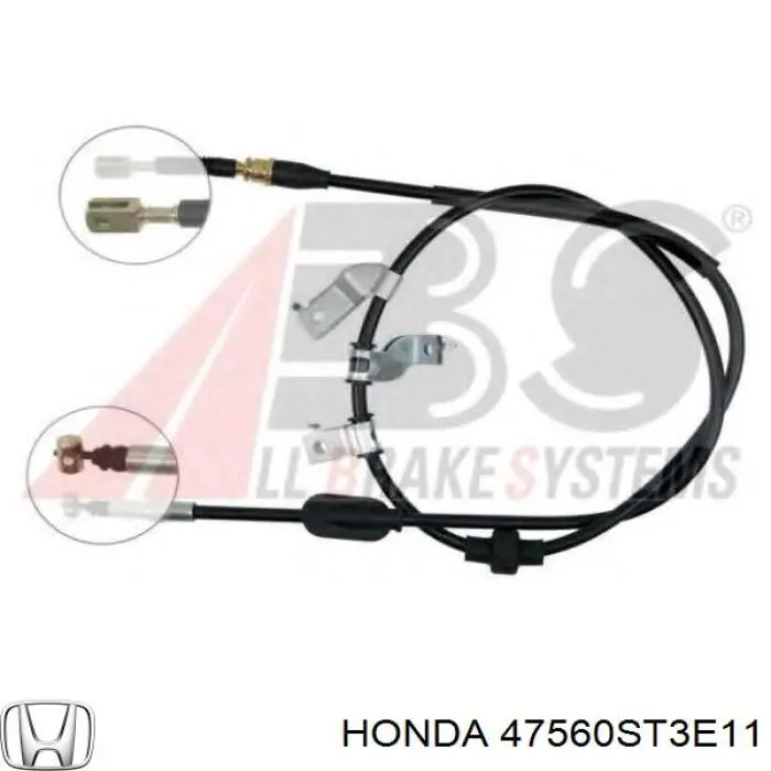 Трос стоянкового гальма задній лівий Honda 47560ST3E11 ціна, від 25.30 USD