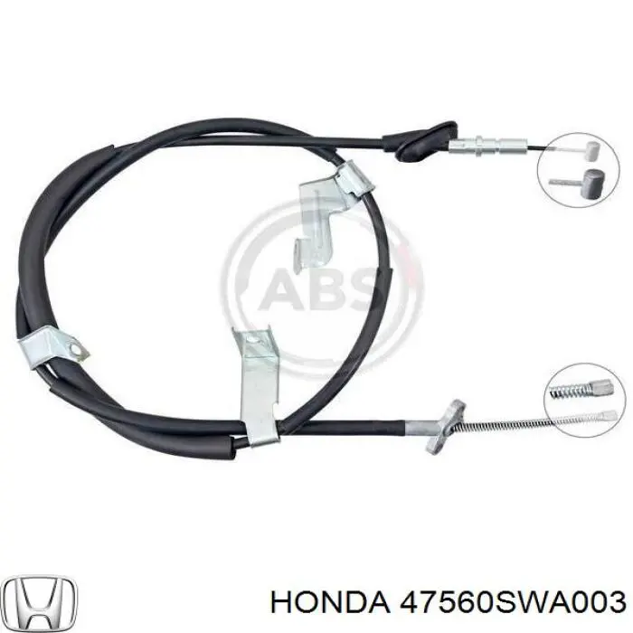 47560SWA003 Honda трос ручного гальма задній, лівий