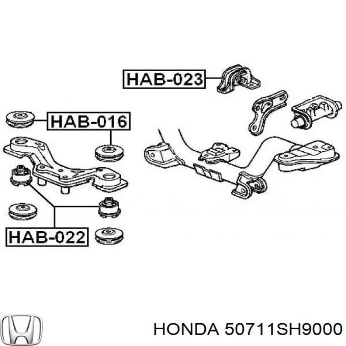 Сайлентблок траверси кріплення заднього редуктора, передній Honda 50711SH9000 ціна, від 8.59 USD