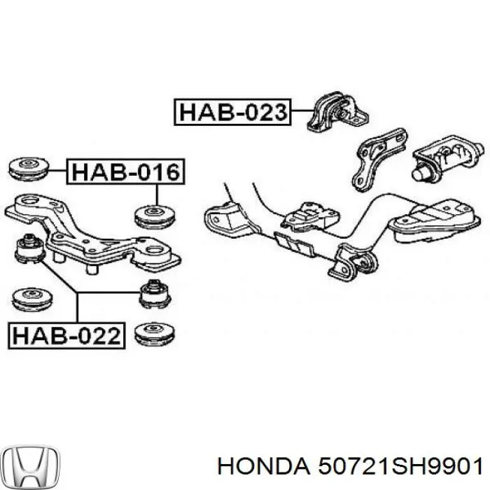 Подушка (опора) двигуна, задня Honda 50721SH9901 ціна, від 27.98 USD