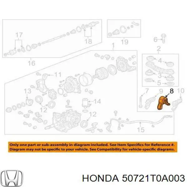  Honda 50721T0A003 ціна, від 50.66 USD