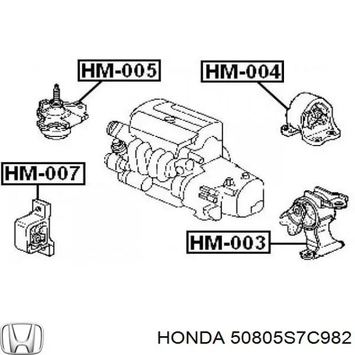 50805S7C982 Honda подушка (опора двигуна, ліва)