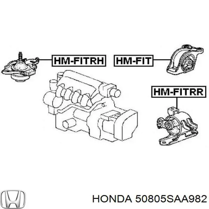 Подушка трансмісії (опора коробки передач) Honda 50805SAA982 ціна, від 29.33 USD