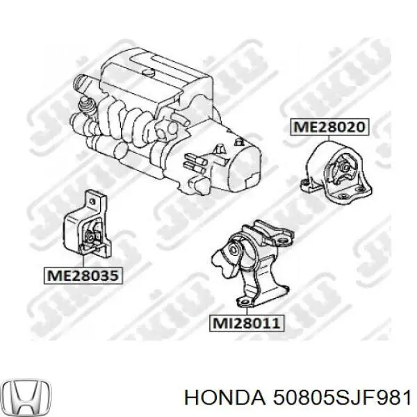 50805SJF981 Honda подушка (опора двигуна, ліва)