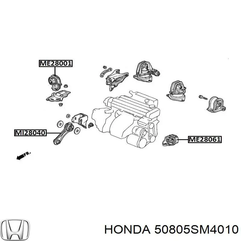 Права подушка двигуна Honda 50805SM4010 ціна, від 15.14 USD