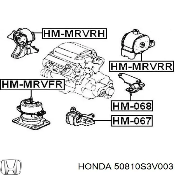 50810S3V003 Honda подушка (опора двигуна, задня)