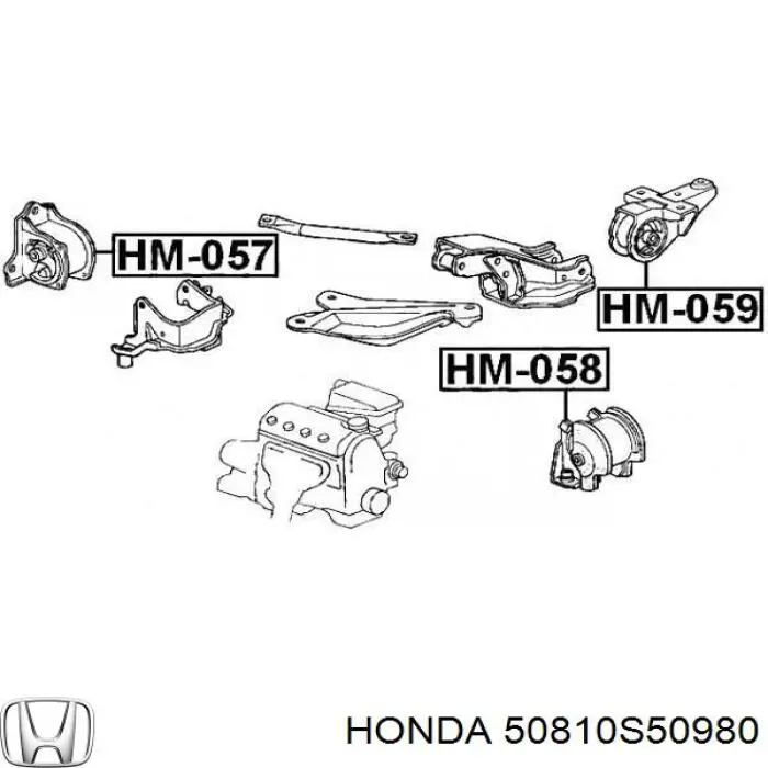 50810S50980 Honda Задня подушка двигуна