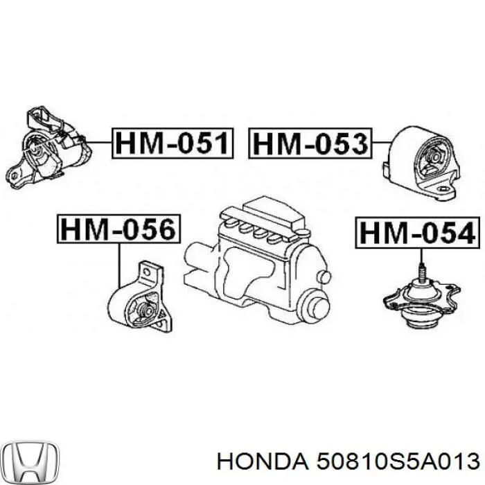50810S5A013 Honda подушка (опора двигуна, задня)