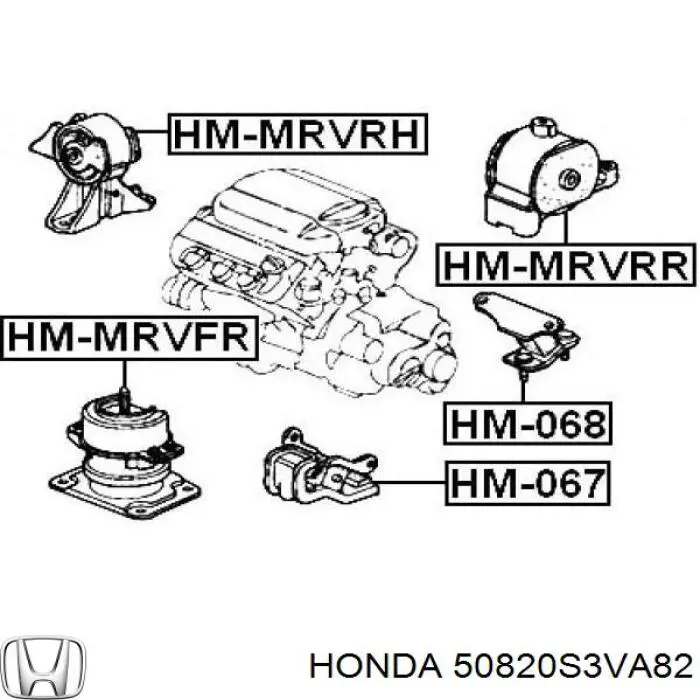 50820S3VA82 Honda подушка (опора двигуна, права)