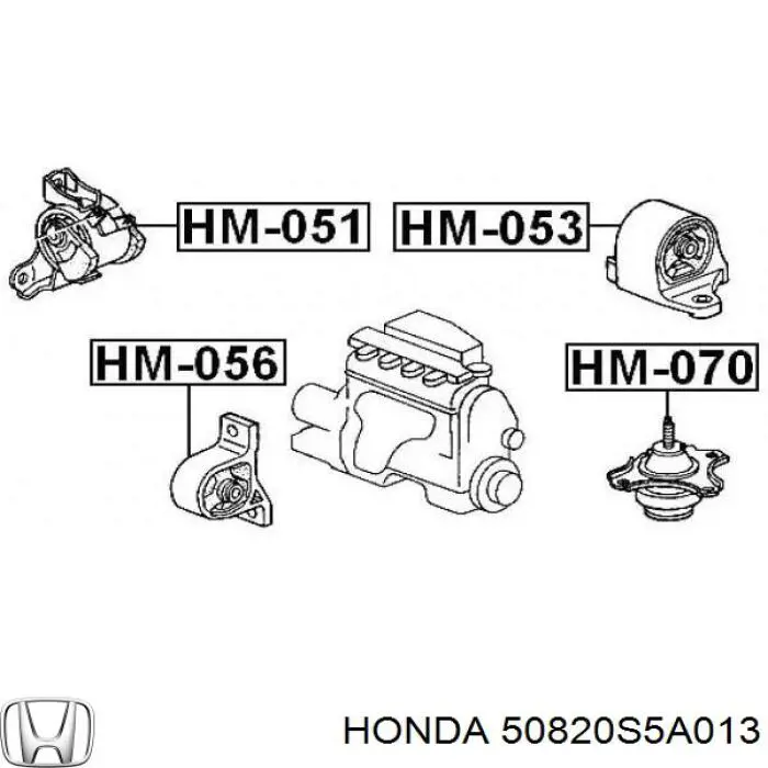 50820S5A013 Honda подушка (опора двигуна, ліва)