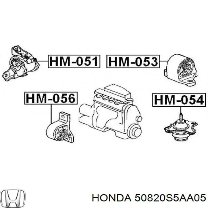 50820S5AA05 Honda подушка (опора двигуна, ліва)