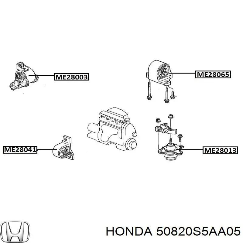 Ліва подушка двигуна Honda 50820S5AA05 ціна, від 24.83 USD