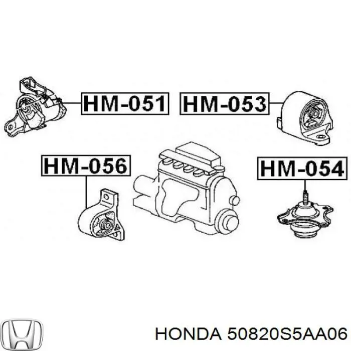 Ліва подушка двигуна Honda 50820S5AA06 ціна, від 31.86 USD