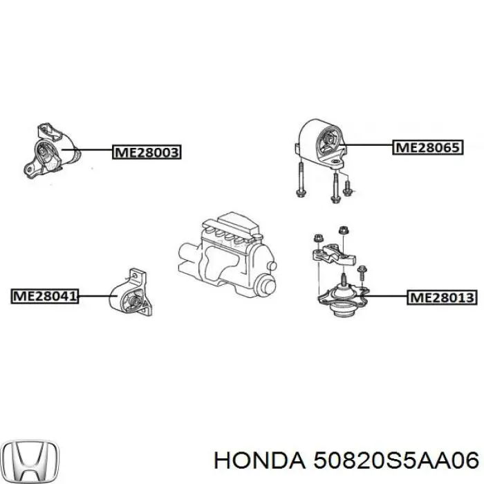 50820S5AA06 Honda подушка (опора двигуна, ліва)