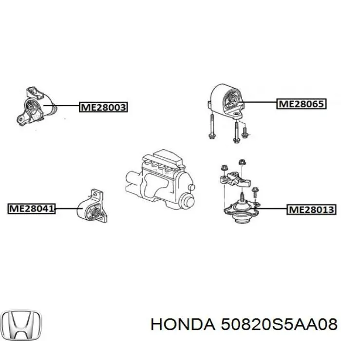 Ліва подушка двигуна Honda 50820S5AA08 ціна, від 22.74 USD