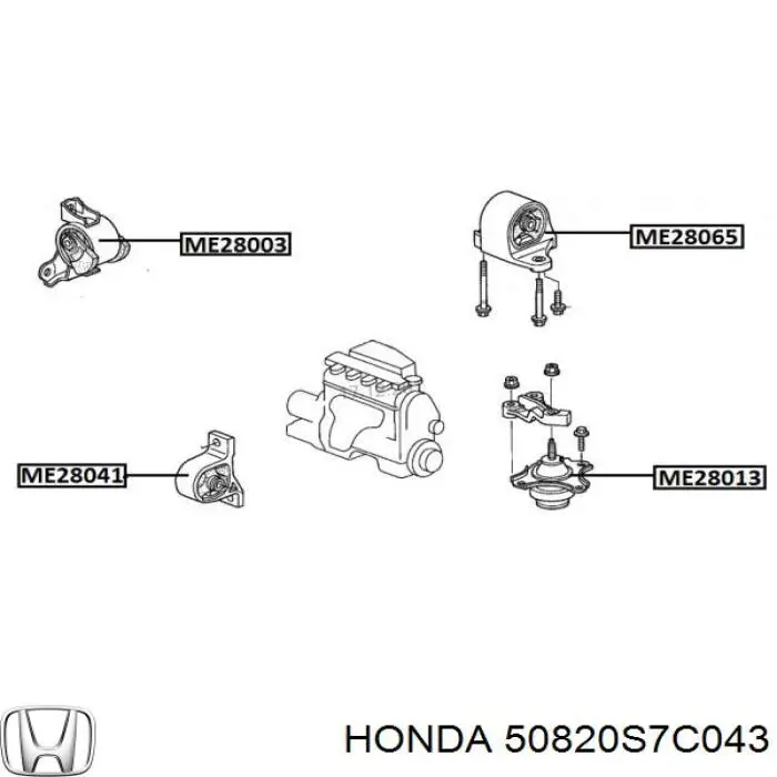 50820S7C043 Honda Ліва опора двигуна