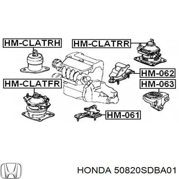 50820SDBA01 Honda подушка (опора двигуна, права)